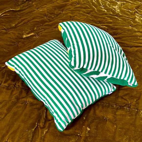 Tabitha Brown Target Avocado Green Striped Geometric Decorative Throw Pillows - Picture 5 of 6